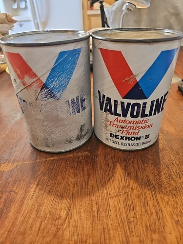 VINTAGE VALVOLINE DEXRON 2 AUTOMATIC TRANSMISSION FLUID 2 CANS OF 2 QUARTs