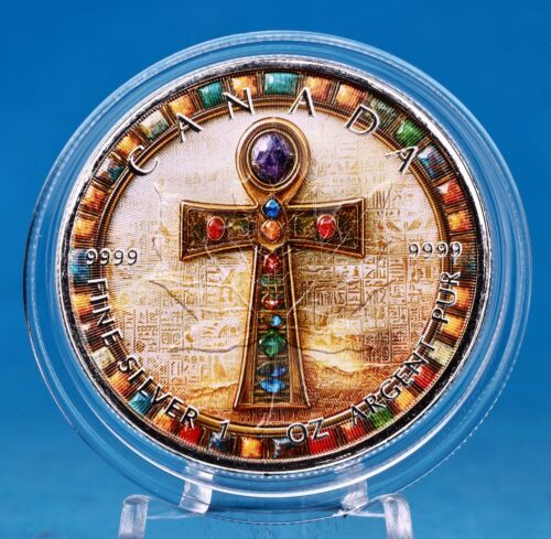 2025 Canada Farbmünze Ancient Egypt Ankh (3.) 1 OZ SILBER - COLOR EDITION - Afbeelding 8 van 13
