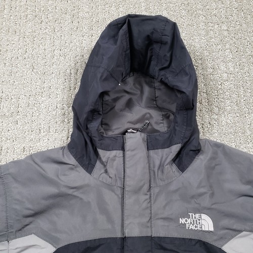 THE NORTH FACE Jacket Boys XL Gray Black Hyvent Hooded Windbreaker Rain Coat - Picture 2 of 12