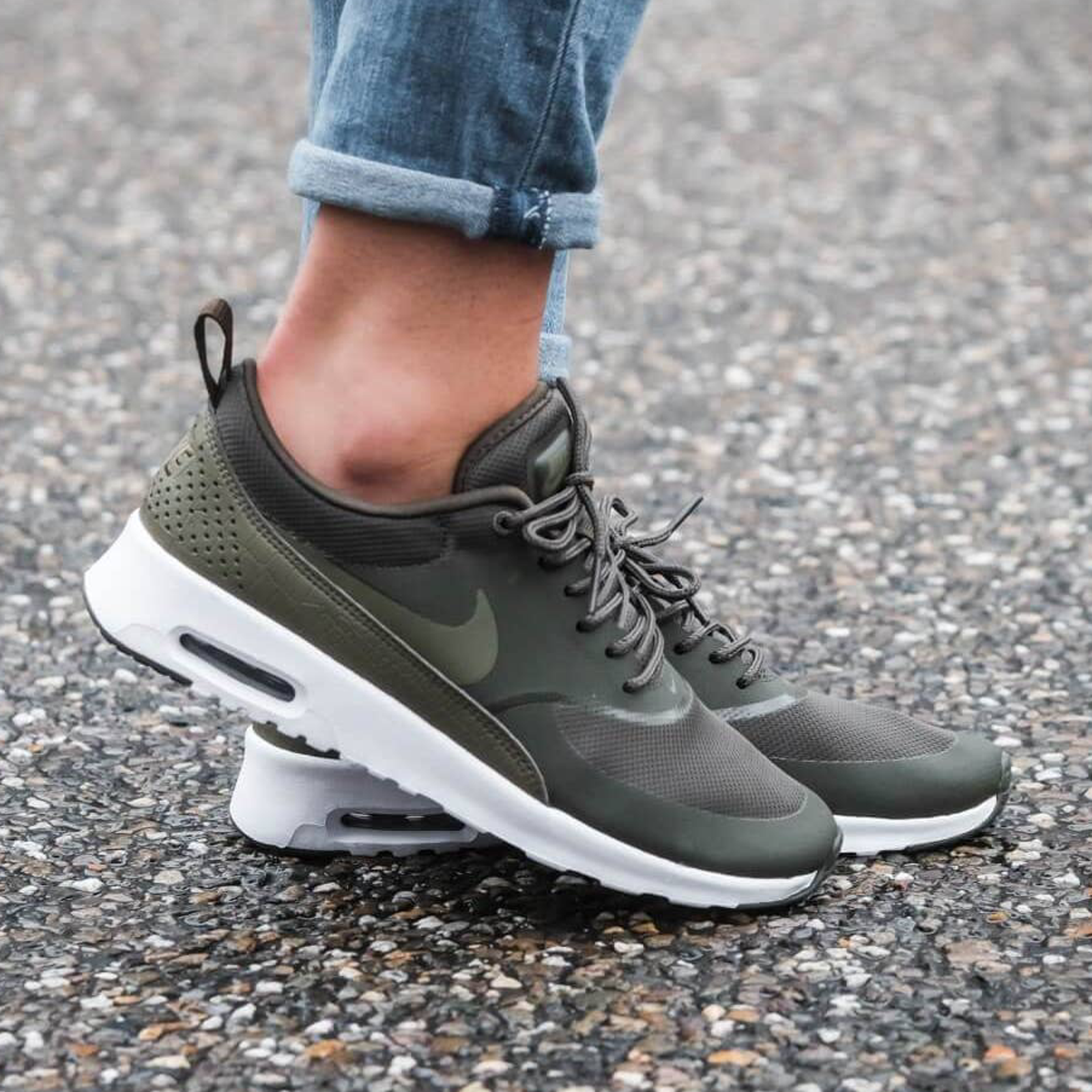 nike thea olive green