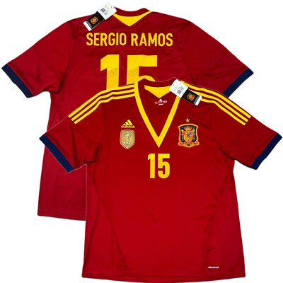 2013 Spain Home Jersey #15 Sergio Ramos XL Adidas Soccer
