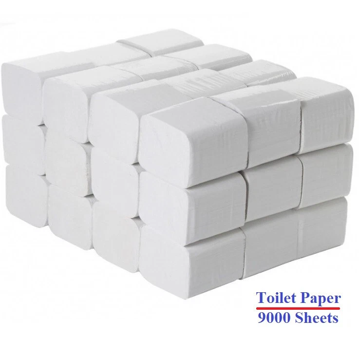 ONETOUCH Paquete a granel de papel higiénico de papel higiénico paquete a granel de 9000 hojas paquete plano de 2 capas