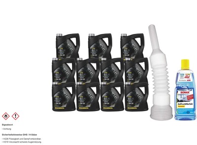 44L MANNOL Motoröl 7709 5W-30 API SM/CF inkl. Schlauch + Scheibenreiniger