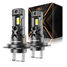 AUXBEAM H7 LED Headlight Bulbs Kit High or Low Beam 6500K Super White 24000LM