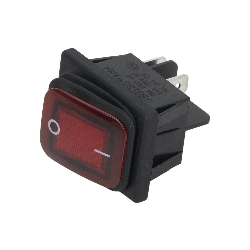 Rectangle Rocker Switch Red 20A 250VAC 30 X 22mm Illuminated