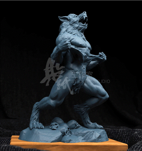 Full Moon Wolf 3D Printing Unpainted Figure Blank Kit Model GK New Toy In Stock - Picture 3 of 5