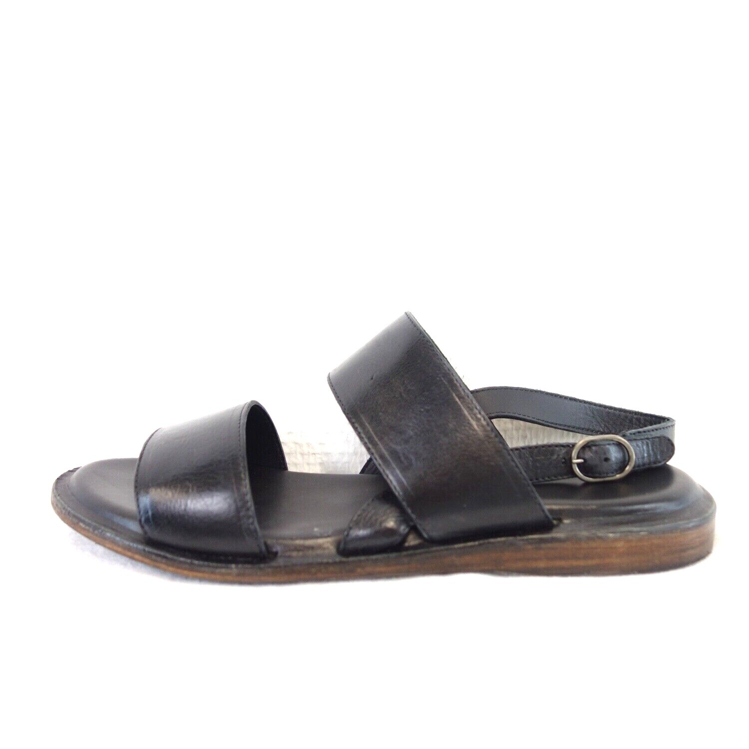 Сандаловый шнурок Schuhe Schwarz от Damen Flache Sommer для шнуровки Leder Neu