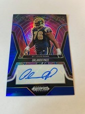 ORLANDO PACE 2025 PANINI PRIZM BLACK PRIZMATRIX BLUE RAMS AUTO CARD #14/49
