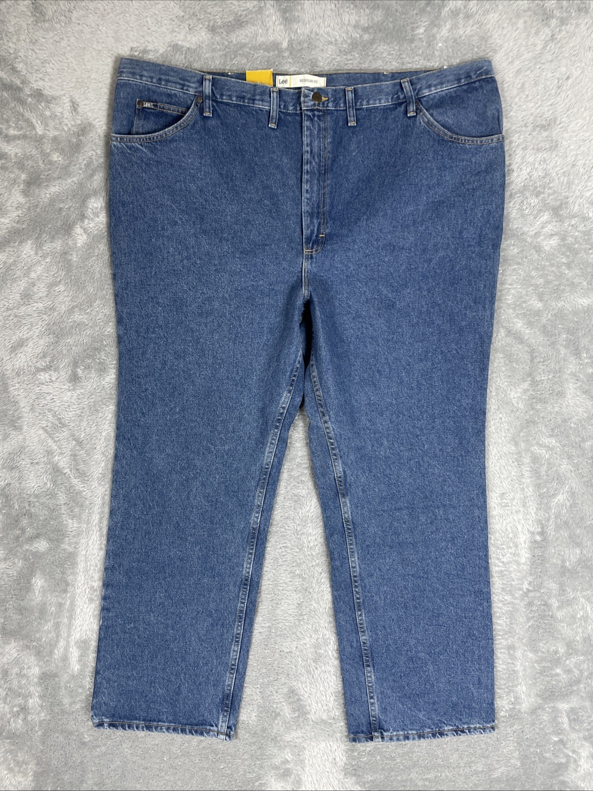 Lee Men's 50x32 Blue Cotton Straight Leg Regular Fit Jeans