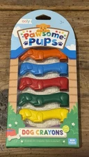 OOLY Pawsome Pups DACHSHUND Shaped DOG CRAYONS Set of 8 Colors Ages 3+ NEW
