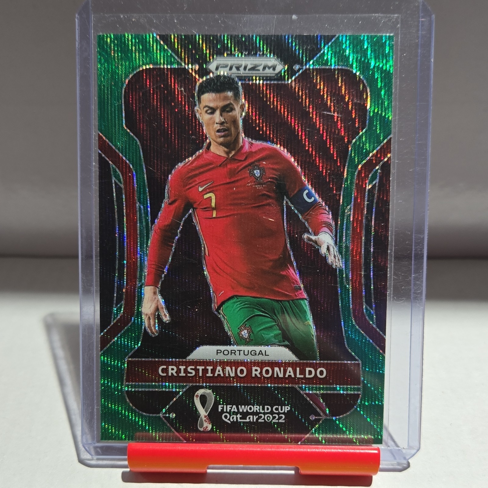 Panini 2022 Prizm FIFA World Cup Qatar Cristiano Ronaldo Portugal Green #175 view 2