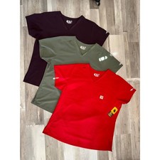 Carhartt Force Scrub Tops Women Red Olive Plum Rugged Flex Lot of 3 Size Large