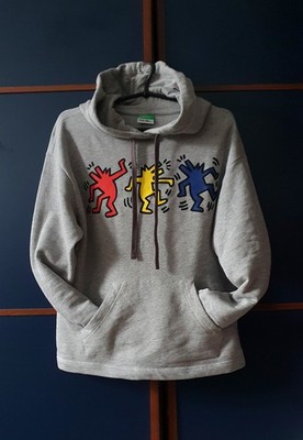 Keith Haring Benetton Kapuzenpullover Sweatshirt Hoodie Gr S