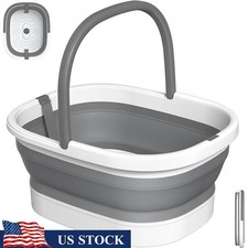 Collapsible Foot Spa W/ Massage Nodes Exfoliating Pumice Stone Home Pedicure New