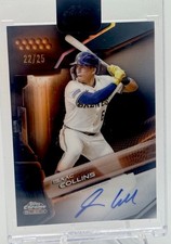2026 Topps Chrome Black Isaac Collins Auto Encased Orange Refractor /25 Brewers