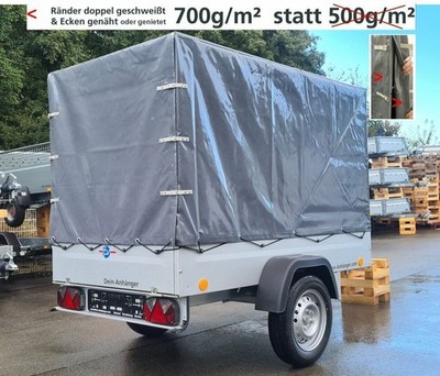 Hochplane Plane für TPV EU2 EB2 Anhänger Anthrazit 1m 100cm Böchmann