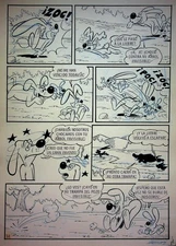 Hound & the Hare DC Comics Hand-Drawn Mexican Comic Book Interior Page  14"x10"