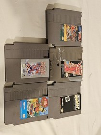 NES 5 Games Lot Simpson's, Roger Rabbit, Blades Of Steel, Arch Rivals, NARC