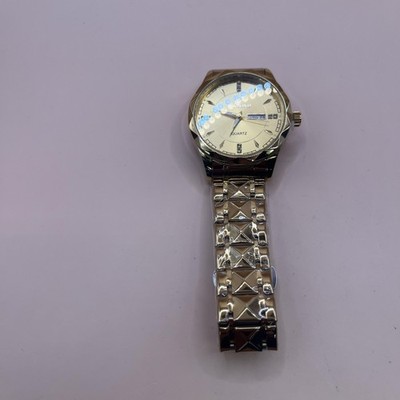 BINBOND Watch Mens Gold Tone Day Date Quartz Analog Water Resistant Bracelet