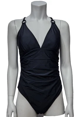 Maillot De Bain Une Pièce Femme Noir Bonnets Amovibles Taille L - Photo 1/2