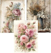 Diamond Art Kits for Adults,3 Pack Rustic Flowers 5D Diamond Painting Kits Dots