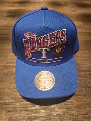 Texas Rangers Mitchell & Ness Baseline Pro Pinch Snapback Hat OSFM NWT!
