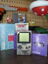 Nintendo Game Boy Pocket Clear Atomic Purple Console - Boxed With Manuals CIB ✅