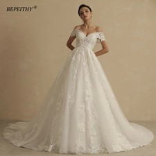 Customized Glitter Wedding Dress2025 Bride Lace Sleeveless Boho Bridal Gown Robe
