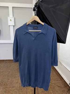   John Smedley Luxury Sea Island Cotton Knit Polo T-Shirt Size XXL