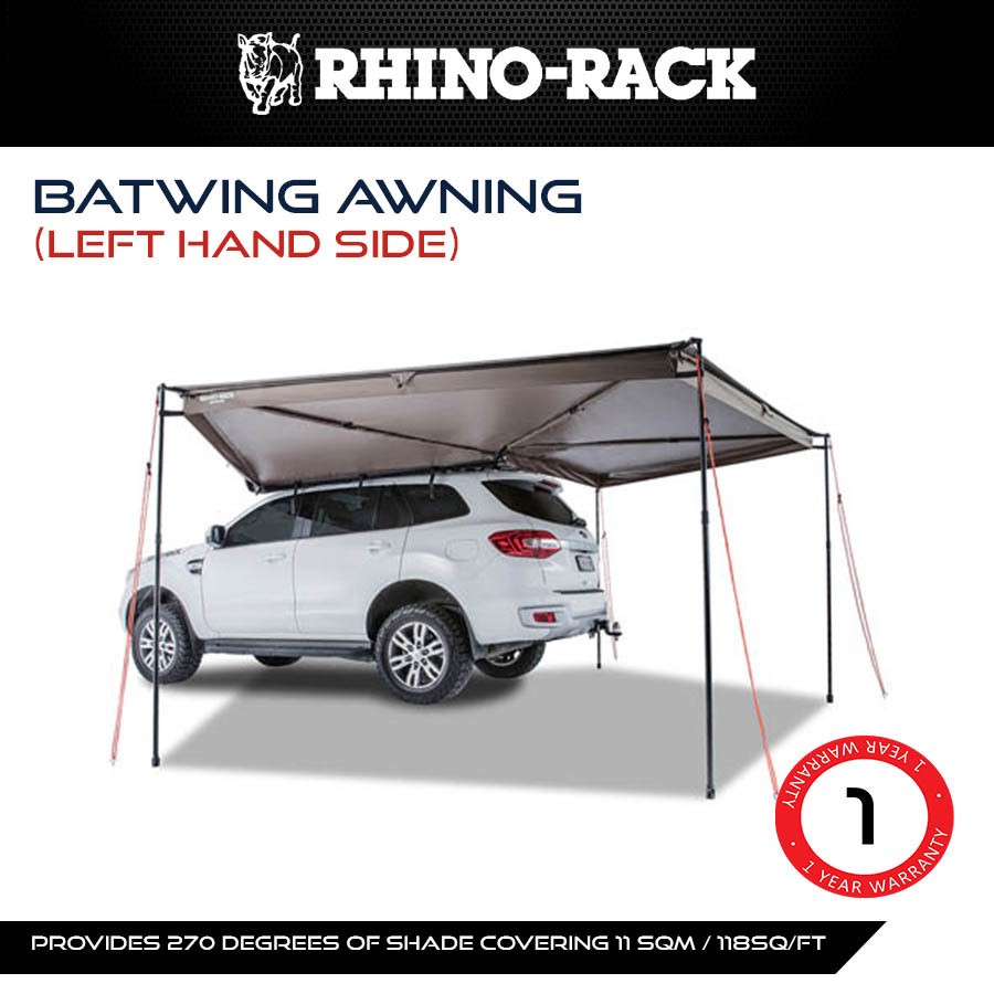 Rhino-Rack Batwing Awning (Left) Awning Roof Rack Provides 270