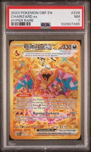 2023 POKEMON OBF EN-OBSIDIAN FLAMES HYPER RARE #228 CHARIZARD EX PSA 7