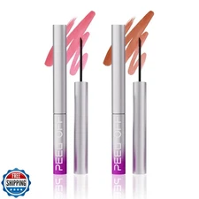 LANGMANNI 2Pcs Peel Off Lip Liner Set,Lip Stain Peel Off,Long-Las