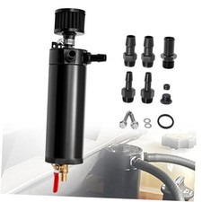 Universal 750m Billet Aluminum 2 Port Baffled Oil Catch Can Kit Reservoir Tank