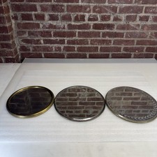 Vintage Round Brass Wall Mirrors Set of 3