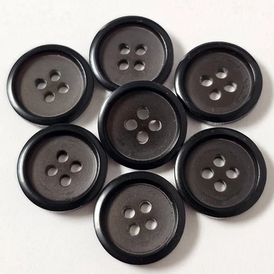 K&M 6 Piezas Botones Botón Plástico Negro + Marrón Oscuro Colores Alta Calidad