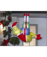 4 Ft Dr. Seuss Grinch Hanging with Presents Light-Up Christmas Inflatable Decor