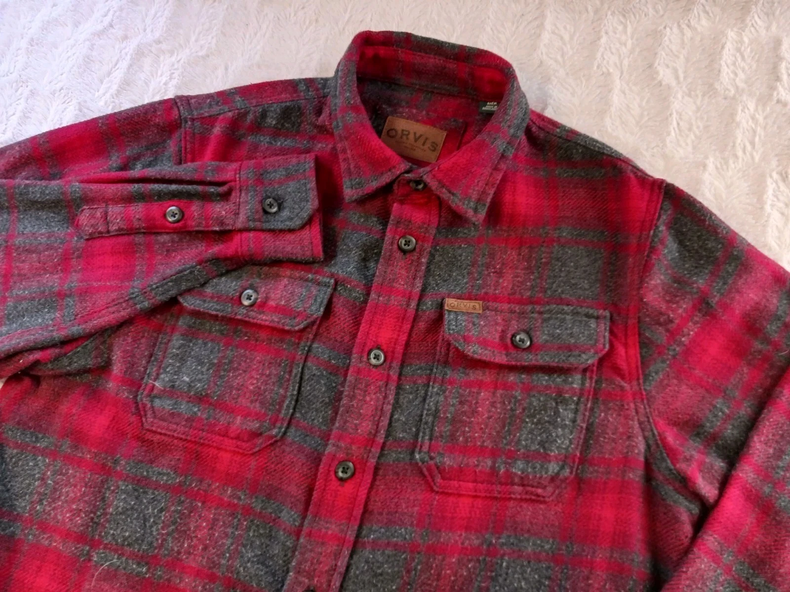 Orvis Heavyweight Flannel Shirt Shacket Men's Size Small Outdoors Red/Gray
Opens in a new window or