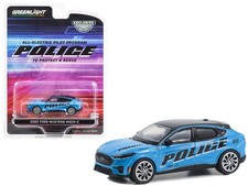 Greenlight 30429 1/64 2022 Ford Mustang Mach-E Police Blue with Black