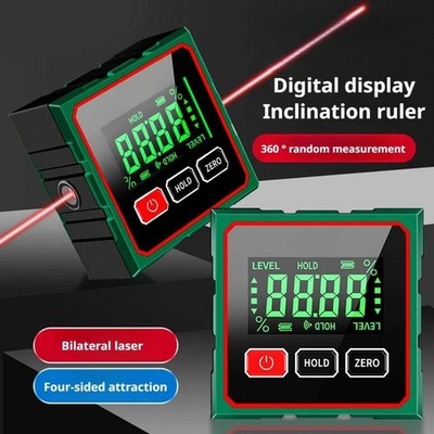 Digital Angle Finder Magnetic Protractor Laser Level Box Inclinometer Tool
