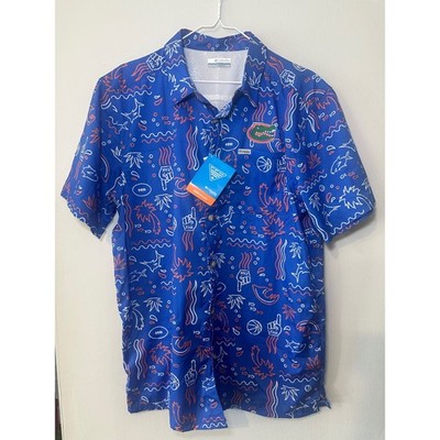 Columbia PFG University Florida Gators NCAA Super Slack Tide Shirt Mens Medium