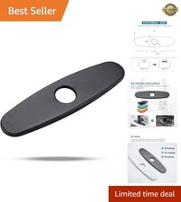 Leak-Proof Sink Hole Cover, 10 Inch Stainless Steel Escutcheon in Black Bronze