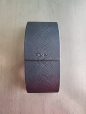 Prada Saffiano Print Large Black Hard Sunglasses Eyeglasses Case Holder Magnetic