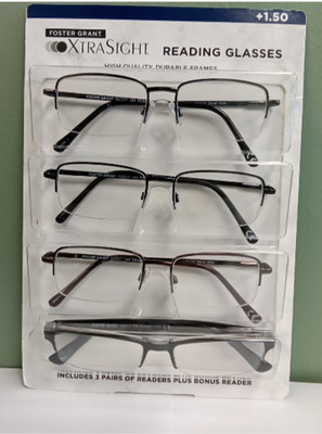 XtraSight by Foster Grant Reading Glasses David + Pete (4 Pack)