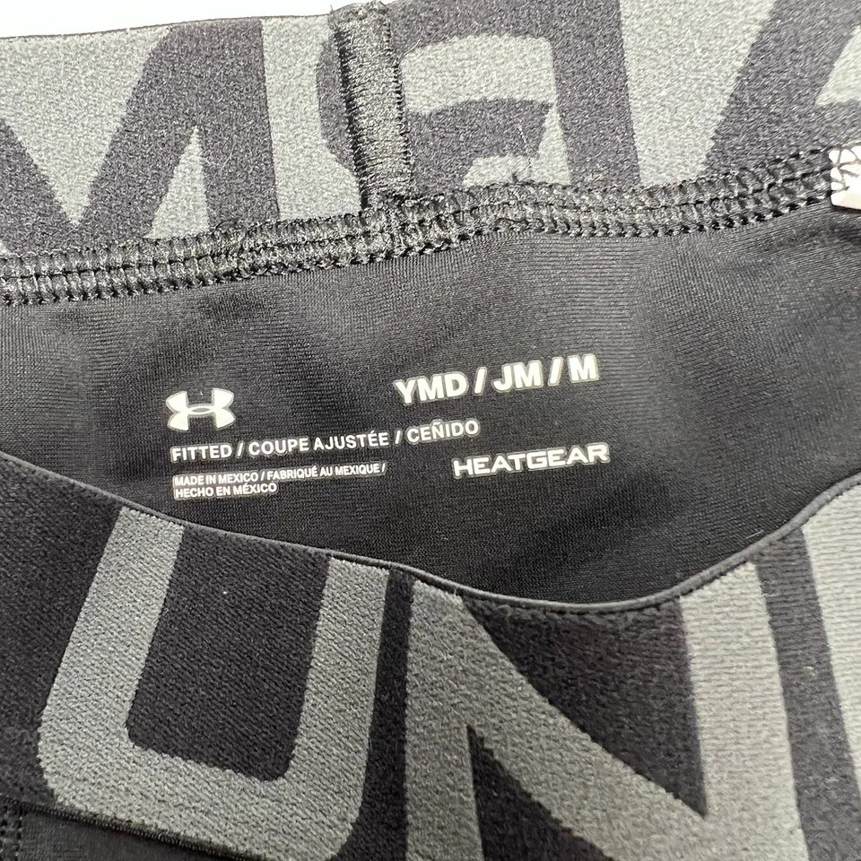 Paquete de medias de compresión Under Armour 5 quilates juveniles medianas HeatGear ColdGear negras Foto 4 de 4