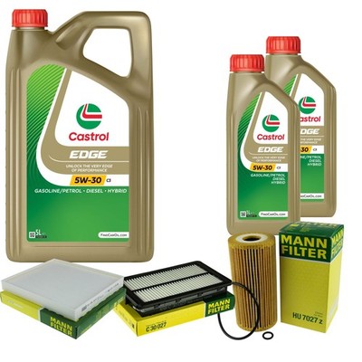 MANN Inspektionspaket 7L CASTROL EDGE 5W-30 C3 für KIA Sorento III 2.2 CRDi 4WD
