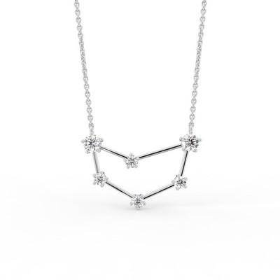 18K Gelbgold Lab Grown Diamant Steinbock Sternbild Anhänger