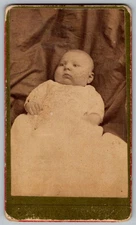 Antique CDV Circa 1870s Baby In Dress Unmarked