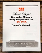 ADC SS-415X Equalizer / Analyzer Owners / User Manual Original 