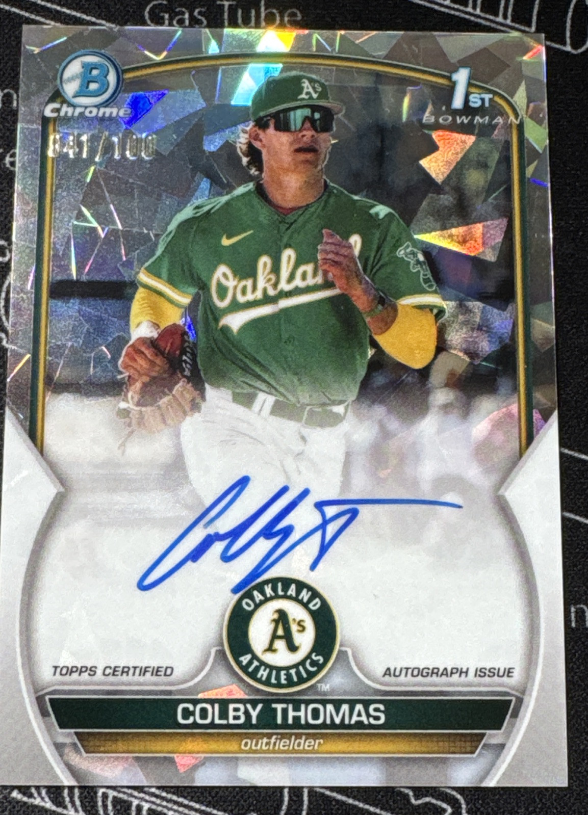 2023 1st Bowman Chrome Colby Thomas Atomic Auto /100 CPA-CT Athletics