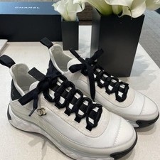 CHANEL Mixed Fiber Sneakers White Gold G35617 stamp 72624892